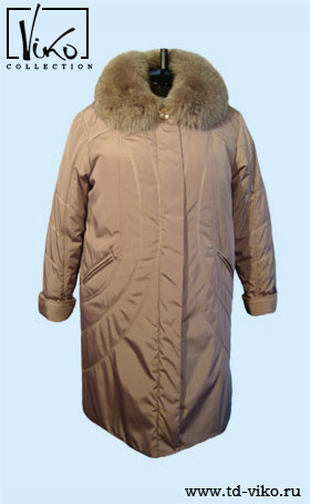 Пальто женское зимнее большого размера с натуральным мехом